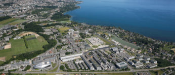 Vue aerienne sur le Campus de l'EPFL et ses environs